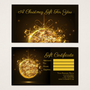 Gold glitter Christmas bulb