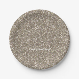 Gold Glitter Christmas Holiday Party Plates
