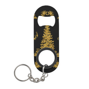 Gold Glitter Christmas, Merry Christmas Keychain Bottle Opener