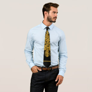 Gold Glitter Christmas, Merry Christmas Tie