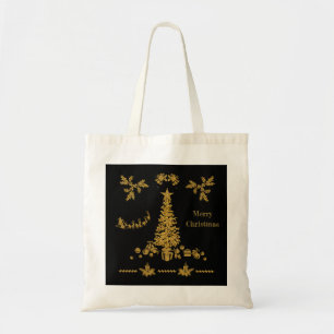 Gold Glitter Christmas, Merry Christmas Tote Bag