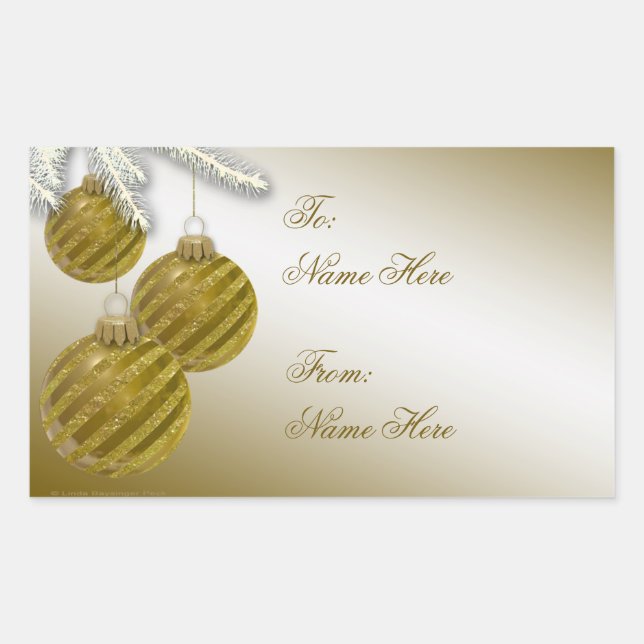 Gold Glitter Christmas Ornaments Sticker (Front)