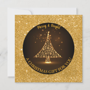Gold glitter Christmas tree elegant holiday