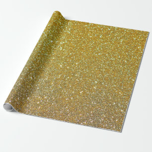 Gold Glitter Christmas Wrapping Paper