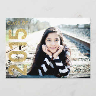 Gold Glitter Class of 2015 Graduation 2015 Invite