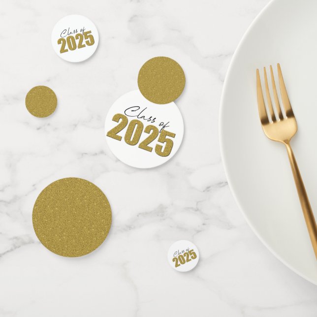 Gold Glitter Class of 2025 Confetti (Group)