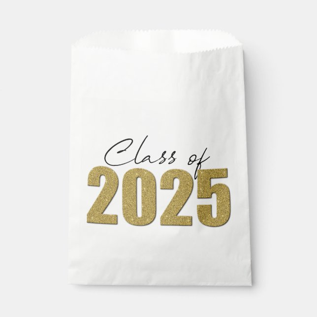 Gold Glitter Class of 2025 Favour Bag (Front)