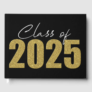 Gold Glitter Class of 2025 Guest Book
