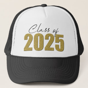 Gold Glitter Class of 2025 Trucker Hat