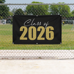 Gold Glitter Class of 2026 Banner