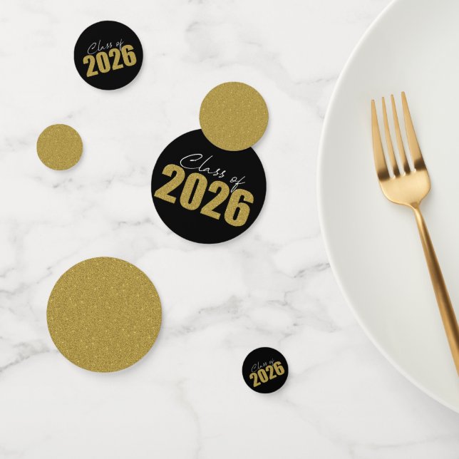 Gold Glitter Class of 2026 Confetti (Group)