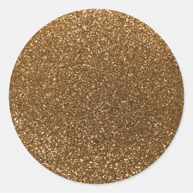 Gold glitter classic round sticker (Front)