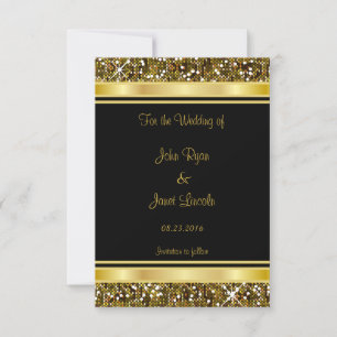 Gold Glitter Confetti and Black Elegance Save The Date