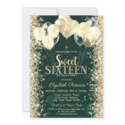 Gold Glitter Confetti Balloons Green Sweet 16