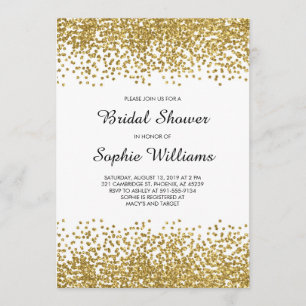 Gold Glitter Confetti Bridal Shower Invitation