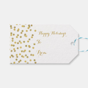 Gold Glitter Confetti Christmas Gift Tags