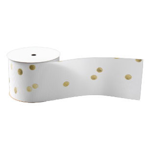 Gold Glitter Confetti Dot Polka 3" Ribbon Spool Grosgrain Ribbon