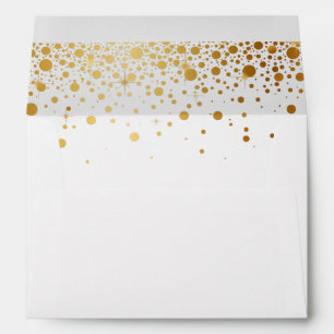 Gold Glitter Confetti Dots for 5x7 Invite Envelope