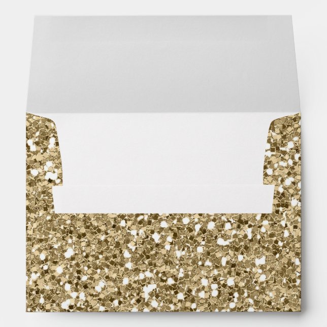 Gold Glitter Confetti Faux Foil Envelope (Back (Bottom))