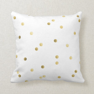 Gold Glitter Confetti Monogram Throw Couch Pillow
