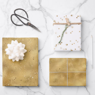 Gold glitter confetti sparkle      wrapping paper sheet