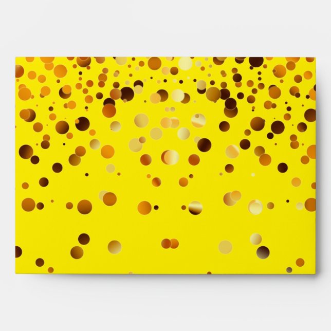 Gold Glitter Confetti Sparkles Yellow Envelopes (Front)