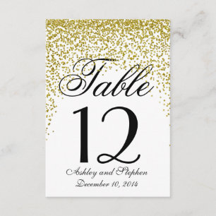 Gold Glitter Confetti Table Numbers