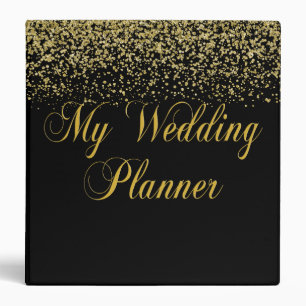Gold Glitter Confetti Wedding Planner Binder