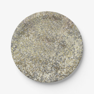 Gold Glitter Crackle Modern Chic Glam Sparkle Paper Plate