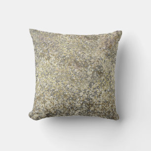Gold Glitter Crackle Modern Chic Glam Sparkle Throw Pillow