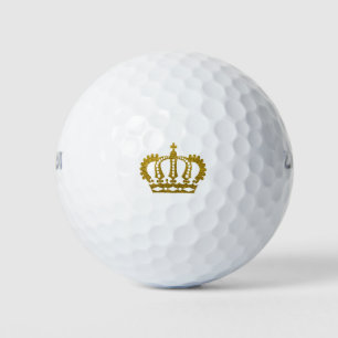 Gold Glitter Crown Golf Balls