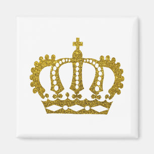 Gold Glitter Crown Magnet