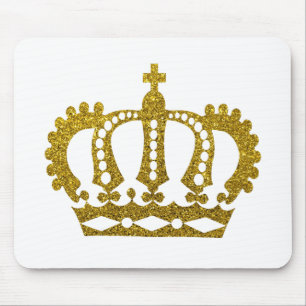 Gold Glitter Crown Mouse Pad