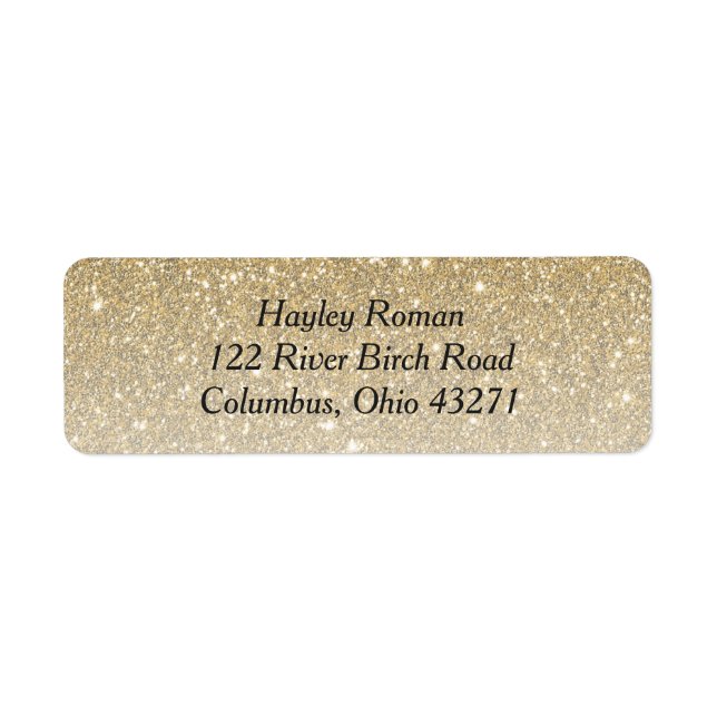 Gold Glitter Custom Address Label (Front)
