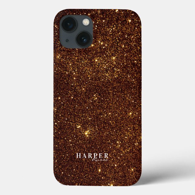 Gold Glitter Custom Name Case-Mate iPhone Case (Back)