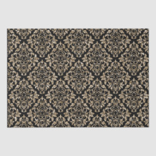 Gold Glitter Damask Pattern Tissue Paper