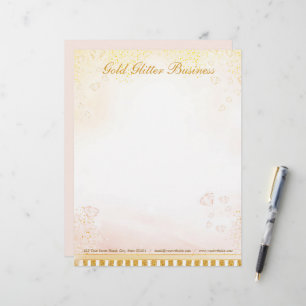 Gold Glitter Diamonds Letterhead