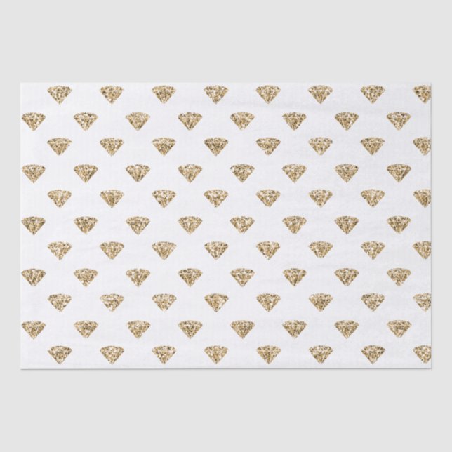 Gold Glitter Diamonds       Tissue Paper (Front)