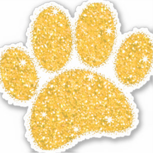 Gold Glitter Dog Pawprint