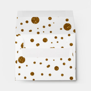 Gold Glitter Dots Chic Glam Invitation Envelopes