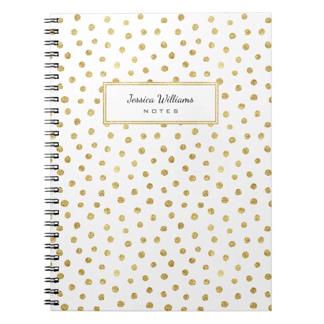 Gold glitter dots notebook (Front)