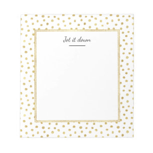 Gold glitter dots notepad