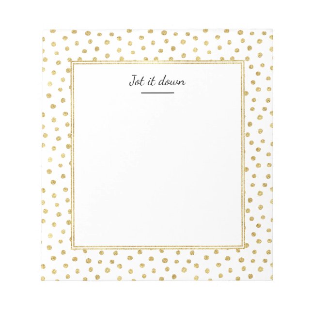 Gold glitter dots notepad (Front)