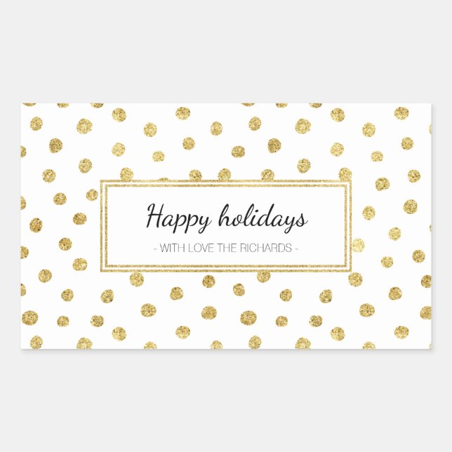 Gold glitter dots sticker (Front)