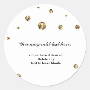 Gold Glitter Dots White Wedding Bridal Sticker