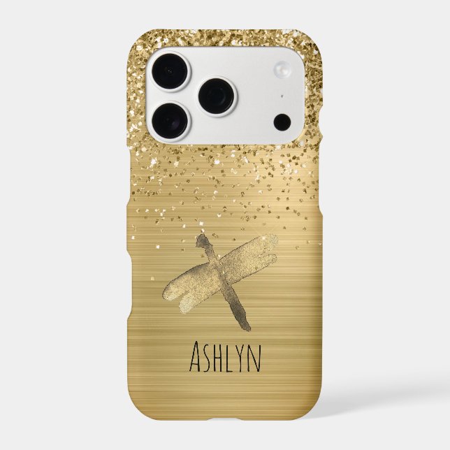 Gold Glitter Dragonfly (Verso)