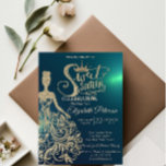 Gold Glitter Dress,Tiara, Diamonds Green Sweet 16 Invitation<br><div class="desc">Gold glitter tiara,  dress and diamonds  Sweet 16 birthday party invitation.</div>