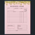 Gold Glitter Drips Invoice Small Business Letterhe Letterhead<br><div class="desc">-Convenient Format
-All Text is Editable
-Beautiful Modern Design</div>
