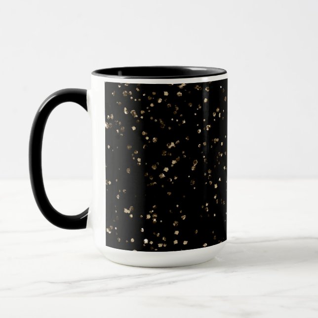 Gold Glitter Dust on Black Mug (Left)