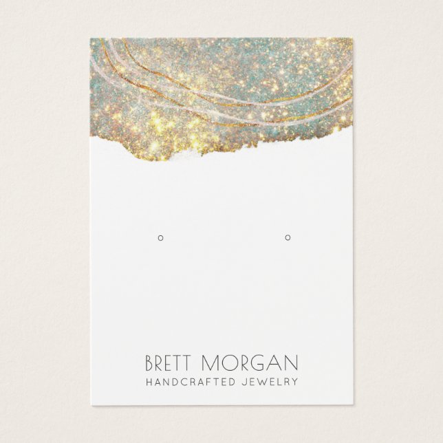 Gold Glitter Earring Jewellery Display Cards (Front)